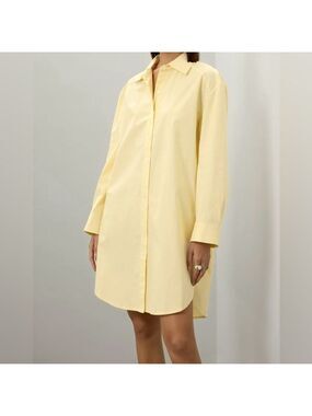 Saunders Collection Oversized Yellow Button-Up Dress